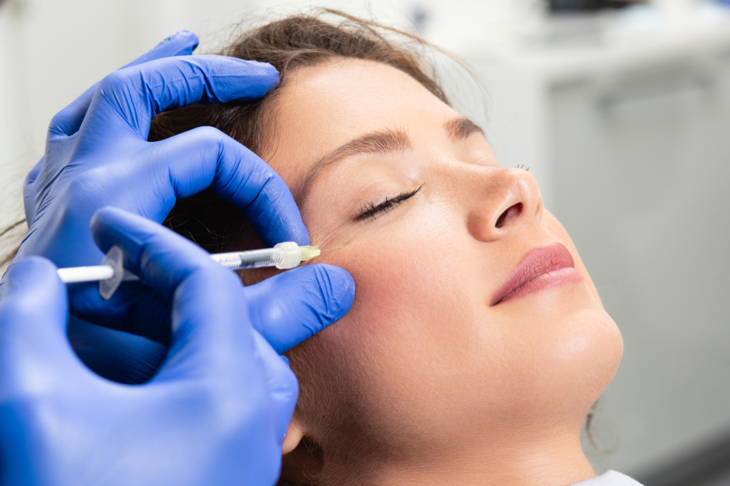 Living Well Family Medicine of Boerne young woman is getting a rejuvenating facial injections